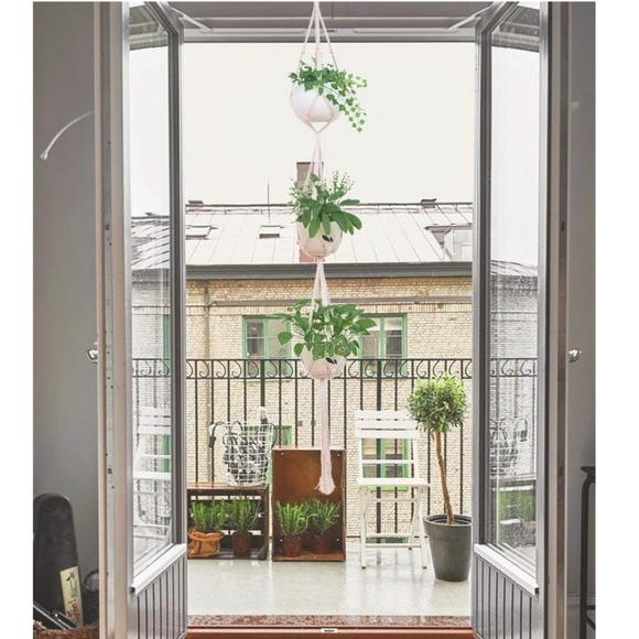 3 Tier 80" Macrame Plant Hanger Holder Flower Pot - Picture 5 of 9